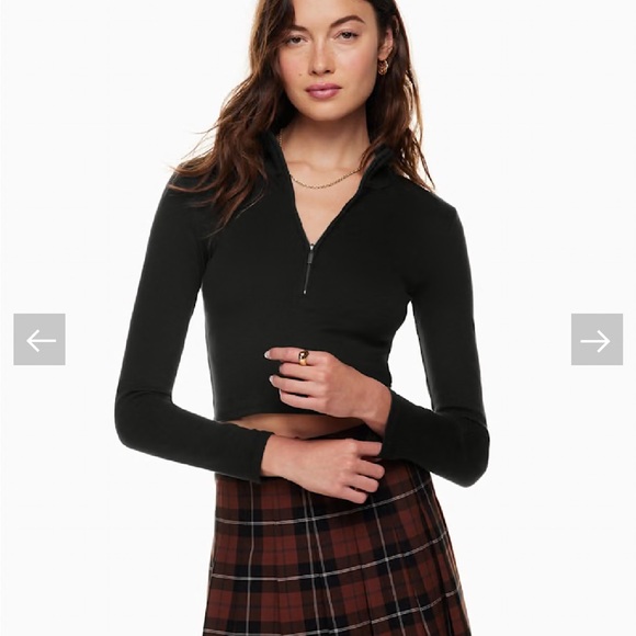 Aritzia Sunday Best Hug 1/2 Zip in Black Size Large - Picture 2 of 4